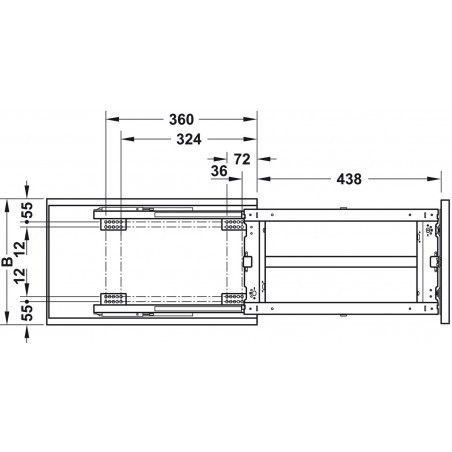 Kesseböhmer DISPENSA junior III vasalat, fenéklapra szerelhető, ezüstszürke, 500 mm