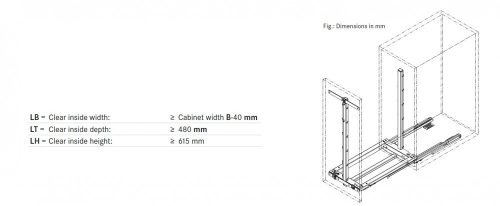 Kesseböhmer DISPENSA junior III vasalat, fenéklapra szerelhető, ezüstszürke, 500 mm