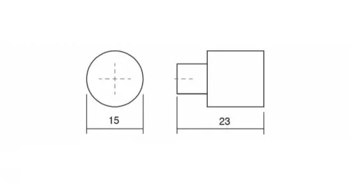 VIEFE one gomb fogantyú, Csiszolt nikkel Z23, 15 (átmérő)mm
