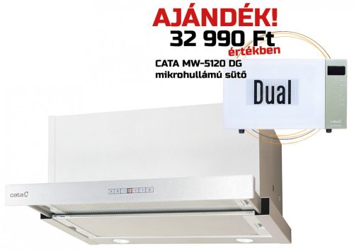 CATA páraelszívó tfh-7600 x inox + ajándék cata mw-5120 dg green mikrohullámú sütő