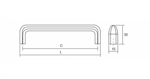 VIEFE redo 128mm fogantyú, Csiszolt vörösréz Z26, 137mm
