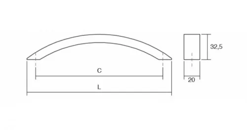 VIEFE arko 160mm fogantyú, Szálcsiszolt L24, 186mm