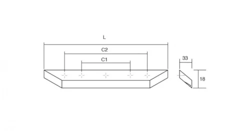 VIEFE barcco 320-480mm fogantyú, Csiszolt nyers fa W00, 600mm