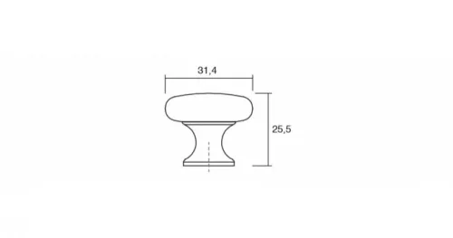 VIEFE duke gomb fogantyú, Csiszolt nikkel Z23, 31,4 (átmérő)mm