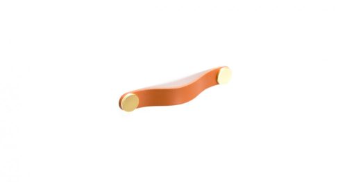 VIEFE flexa 128mm fogantyú, Bézs bőr + csiszolt sárgaréz P2627, 150mm
