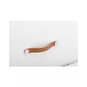   VIEFE flexa 160mm fogantyú, Bézs bőr + polírozott króm P2601, 182mm