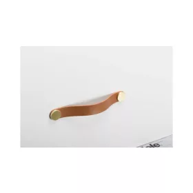  VIEFE flexa 160mm fogantyú, Bézs bőr + csiszolt sárgaréz P2627, 182mm