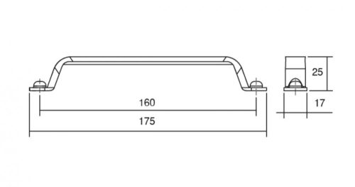 VIEFE button 160mm fogantyú, Ónszürke Z610, 175mm