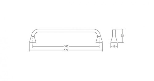 VIEFE bella 160mm fogantyú, Csiszolt arany Z28, 176mm