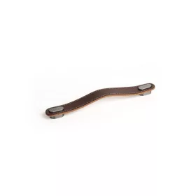   VIEFE oblong 160mm fogantyú, Barna bőr + fényes szürke P3631, 197mm