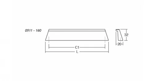 VIEFE rail 192mm fogantyú, Szálcsiszolt L24, 280mm