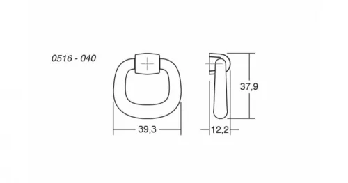 VIEFE pendant gomb fogantyú, Ónszürke Z610, 39,3mm