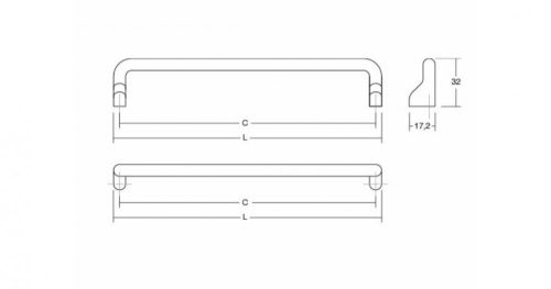 VIEFE soft 32mm fogantyú, Matt fehér ZM1, 40mm