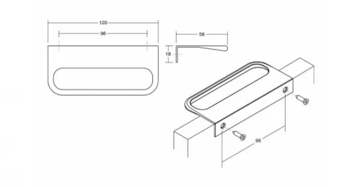 VIEFE rim 96mm fogantyú, Csiszolt pezsgő Z618, 120mm