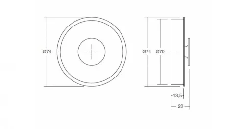 VIEFE dipo 70mm fogantyú, Matt fehér ZM1, 74 (átmérő)mm