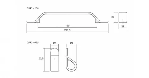 VIEFE belt gomb fogantyú, Kávé barna ZM43, 22mm
