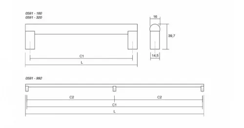 VIEFE eto 992mm fogantyú, Csiszolt láva szürke - Dió   NM2717, 1006mm