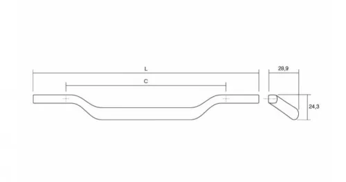 VIEFE valley 160mm fogantyú, Matt fekete ZM2, 223mm