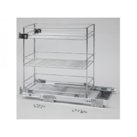   FOREST EGTGSB3C POLCRENDSZER, 3 részes, kihúzható, fenéklapra szerelhető, króm-szürke, 254 x 520 x 460 mm, 264 x 560 x 470 mm