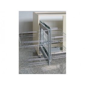   FOREST E4221A SAROKVASALAT, 2 + 2 polcos, teljesen kihúzható, 740 x 590 x 520 mm, króm-szürke