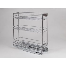   FOREST 24272.200 POLC, fenéklapra szerelhető, 3 részes, teljesen kihúzható, 145 x 510 x 475 mm, króm