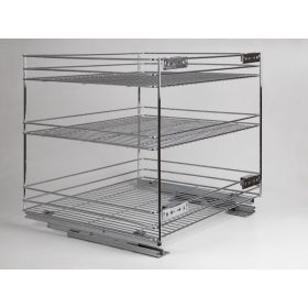   FOREST 24273.600 POLC, fenéklapra szerelhető, 3 részes, teljesen kihúzható, 545 x 510 x 475 mm, króm