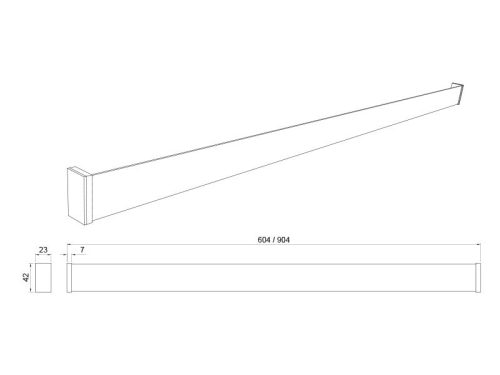 FOREST "PRATIKA" FALIPROFIL, 2 db akasztóval, 600 x 40 x 22 mm, fekete