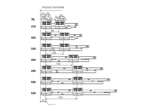 FOREST FDS-CLASSIC A FEHÉR fém fiókoldal — 300mm