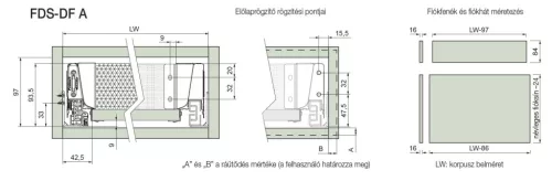 FOREST FDS-DF B SZÜRKE fém fiókoldal