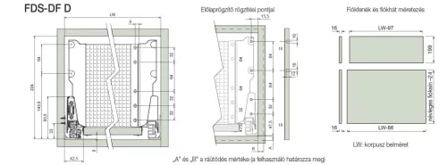 FOREST FDS-DF D SZÜRKE fém fiókoldal — 270mm