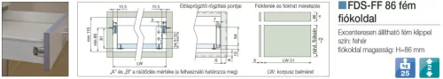 FOREST FDS-FF 86mm fém fiókoldal — 270mm
