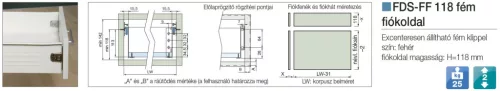 FOREST FDS-FF 150mm fém fiókoldal