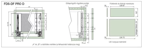 FOREST FDS-PRO D ANTRACIT fém fiókoldal — 350mm