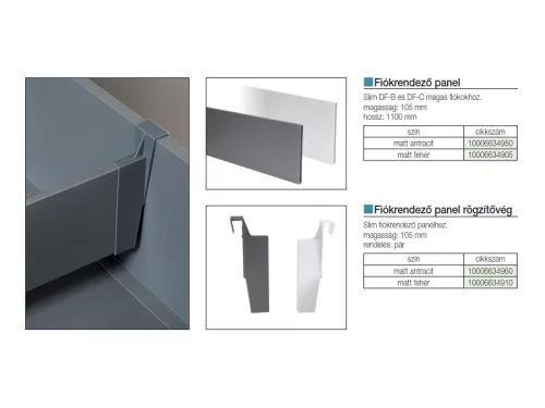 FOREST SLIM DF-B/C fiókrendező panel ANTRACIT