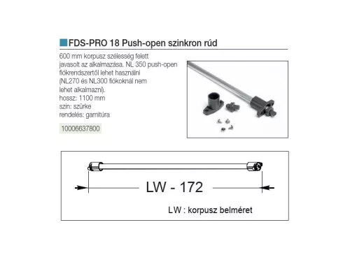 FOREST FDS-PRO 18 push-open szinkronrúd SZÜRKE
