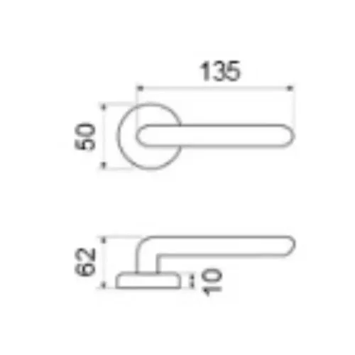 CORSA matt króm körrozettás beltéri ajtókilincs (BB)