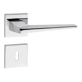   FLAKE fényes króm lapos négyzetrozettás beltéri ajtókilincs (BB)