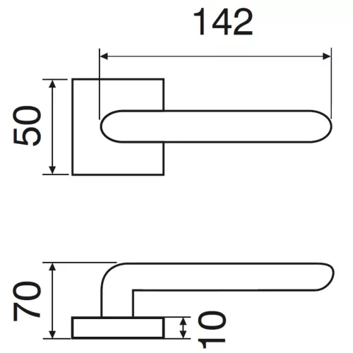 VIPER matt króm négyzetrozettás beltéri ajtókilincs (BB)