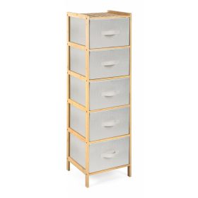 Bambusz állvány G21 5 kosárral, bézs színű 