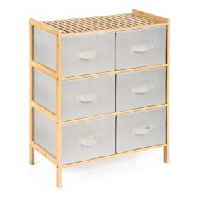 Bambusz polc G21 6 kosárral, bézs színű 