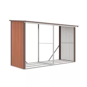 G21 WOH 682 tüzifa tároló - 302 x 119 cm, barna