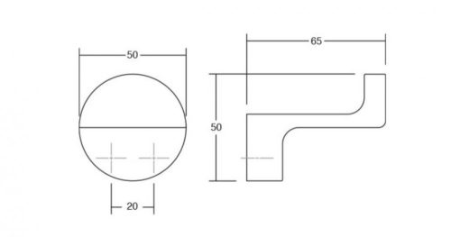 VIEFE zett fém fogas, Fényes sárgaréz Z07, 50 (átmérő)mm