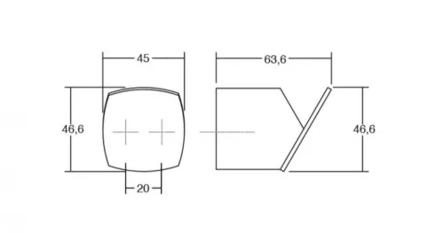 VIEFE megg fa-fém fogas, Csiszolt láva szürke - Dió   NM2717, 45mm