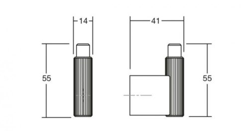 VIEFE arpa alumínium fogas, Szálcsiszolt L24, 55mm