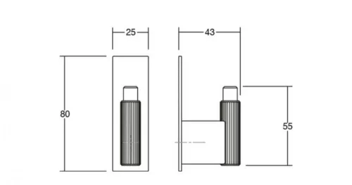 VIEFE arpa plate alumínium fogas, Matt fekete ZM2, 80mm