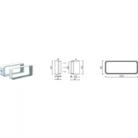   aira - légtechnikai elem lapos csatorna adapter quadro sorozathoz