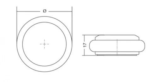 VIEFE low 48mm ajtóütköző, Csiszolt pezsgő L618, 48 (átmérő)mm