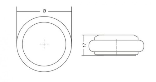 VIEFE low 68mm ajtóütköző, Csiszolt pezsgő L618, 68 (átmérő)mm