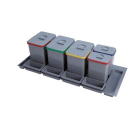   EKOTECH beépíthető hulladékgyűjtő practiko 1200 - 3x12 liter + 2x5 liter + 4 tartó