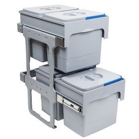   EKOTECH beépíthető hulladékgyűjtő tandem short 40 - 2x15+2x12 liter